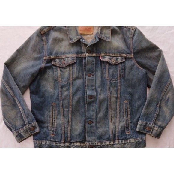 Levi Strauss & Co Denim Jean Jacket Trucker Blue Button Down Mens Size XL - Picture 2 of 14